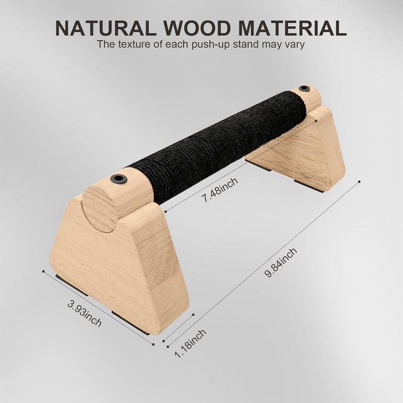 Docaharbour 2 PCS Wooden Parallettes Bars, Wood Push Up Bars Calisthenics Equipment with Non-Slip Base, Pushup Handles Fitness Blocks for Men and Women Strength Training - Image 2